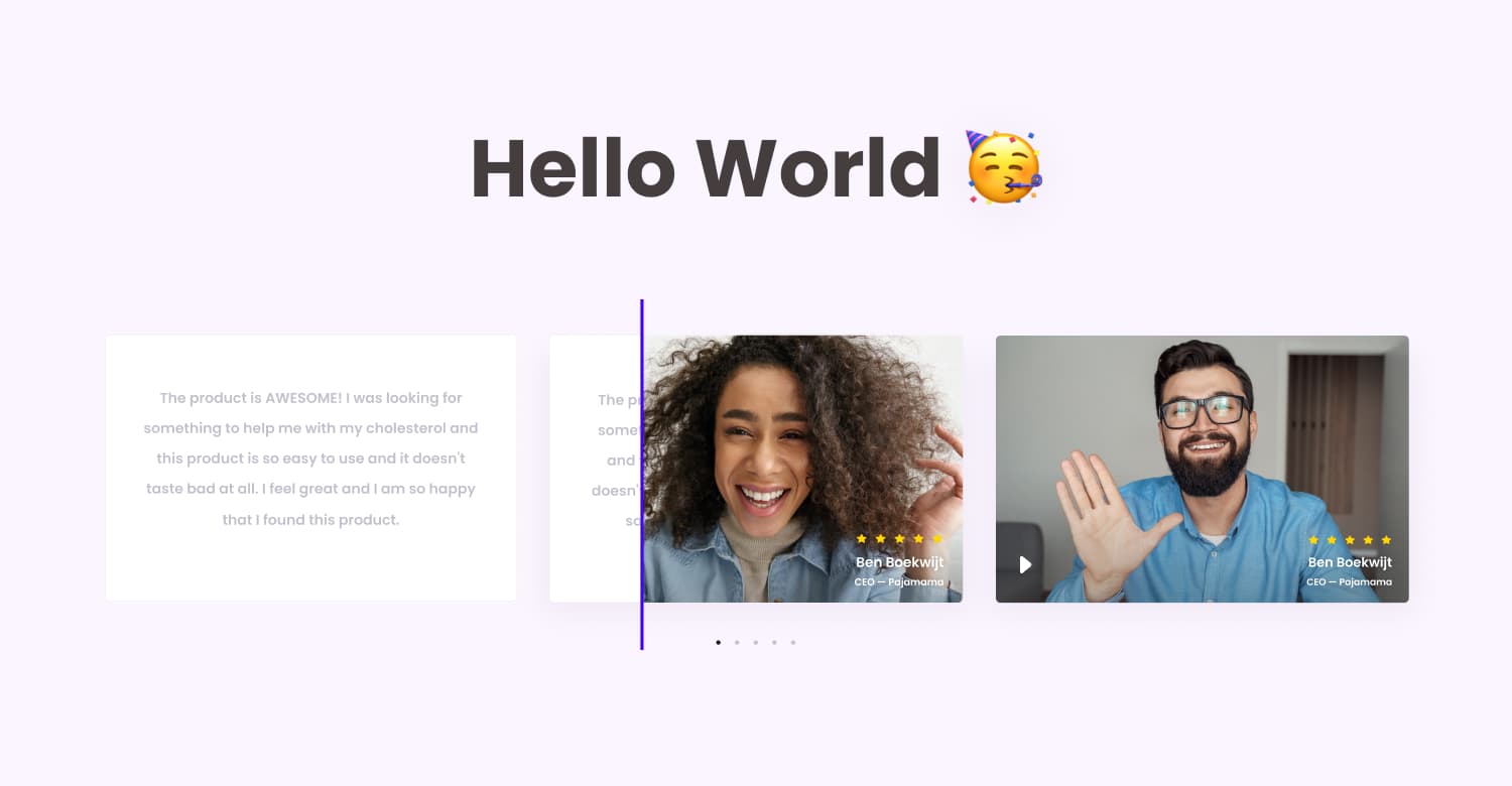 Hello World — SocialJuice — Video Testimonial Collecting and Sharing.